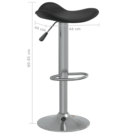 vidaXL Bancos de bar 2 pcs aço cromado e couro artificial preto