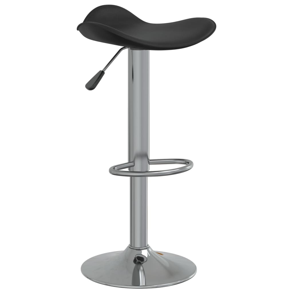 Vidaxl taburete de cocina de acero cromado y cuero artificial negro