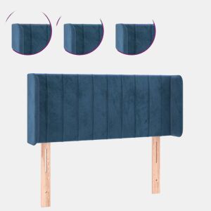 vidaXL Cabeceira cama c luzes LED veludo 103x16x7888 cm azul-escuro