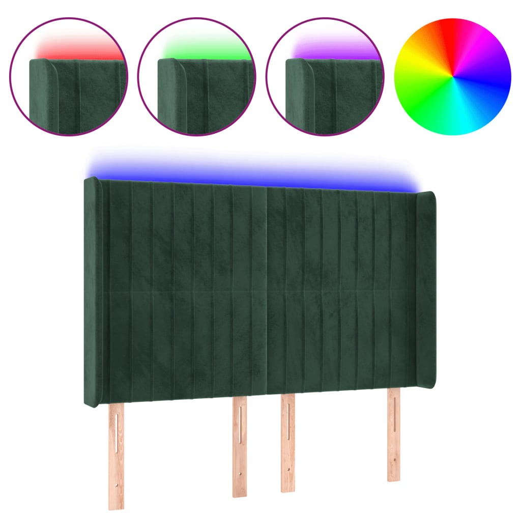Cabecero Con Led 147 Verde Oscuro