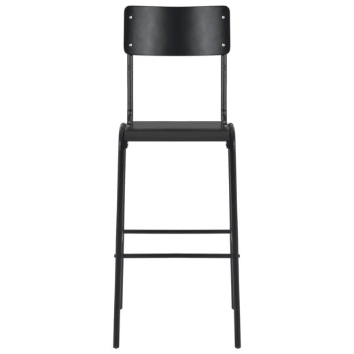 vidaXL Cadeiras de bar 2 pcs contraplacado maciço e aço preto