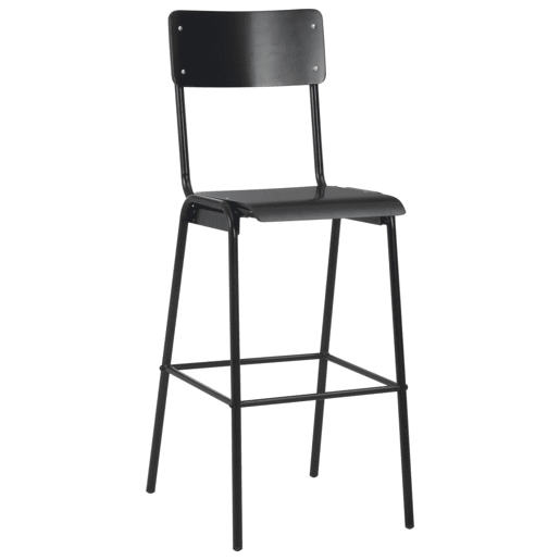 vidaXL Cadeiras de bar 2 pcs contraplacado maciço e aço preto
