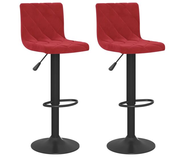 Vidaxl taburetes de cocina 2 unidades terciopelo rojo tinto