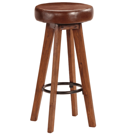 vidaXL Cadeiras bar 2 pcs madeira maciça de acácia + couro genuíno vidaXL Cadeiras bar 2 pcs madeira maciça de acácia + couro genuíno