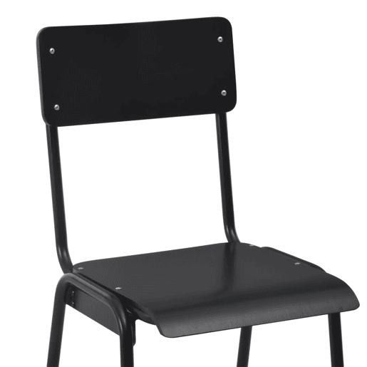 vidaXL Bancos de bar 4 pcs contraplacado maciço e aço preto vidaXL Bancos de bar 4 pcs contraplacado maciço e aço preto