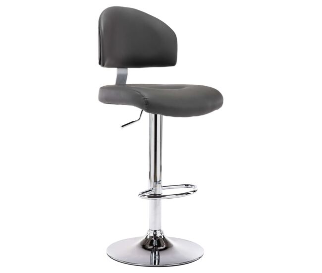 Vidaxl taburete de cocina cuero sintético gris