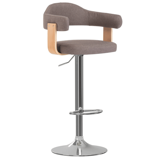vidaXL Bancos de bar 2 pcs tecido e madeira curvada cinza-acastanhado