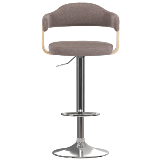 vidaXL Bancos de bar 2 pcs tecido e madeira curvada cinza-acastanhado