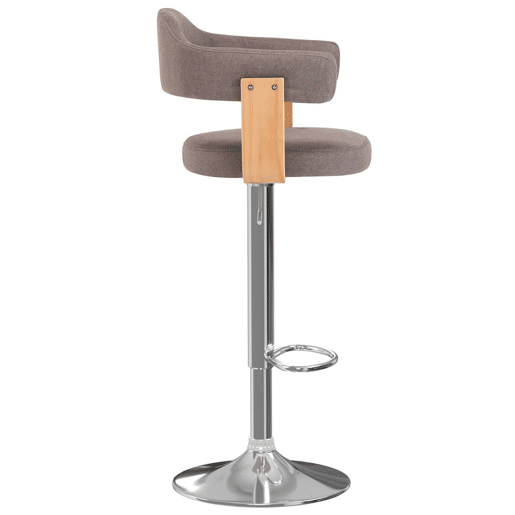 vidaXL Bancos de bar 2 pcs tecido e madeira curvada cinza-acastanhado