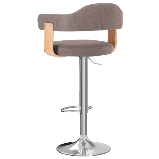 vidaXL Bancos de bar 2 pcs tecido e madeira curvada cinza-acastanhado
