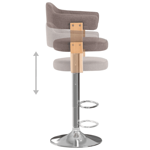 vidaXL Bancos de bar 2 pcs tecido e madeira curvada cinza-acastanhado