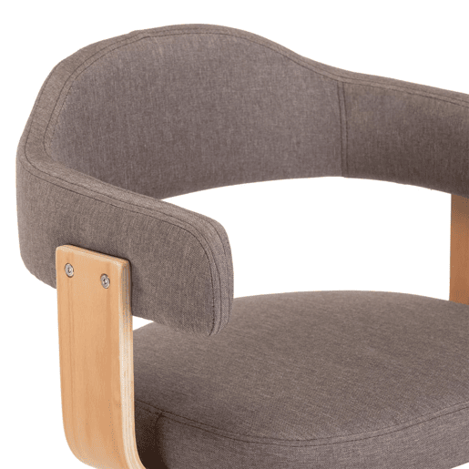 vidaXL Bancos de bar 2 pcs tecido e madeira curvada cinza-acastanhado