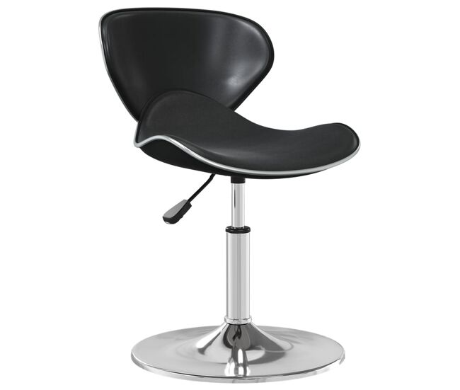 Vidaxl taburete de cocina de cuero sintético negro