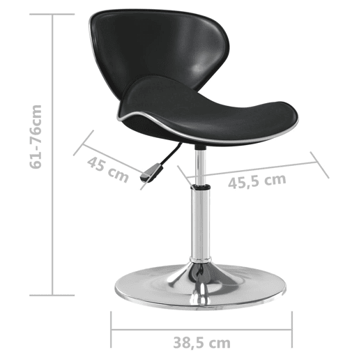 vidaXL Banco de bar couro artificial preto