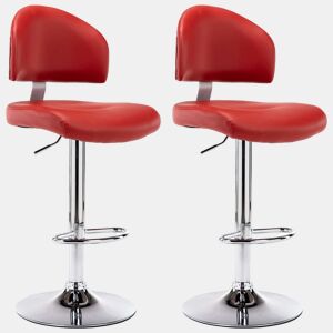 vidaXL Bancos de bar 2 pcs couro artificial vermelho tinto