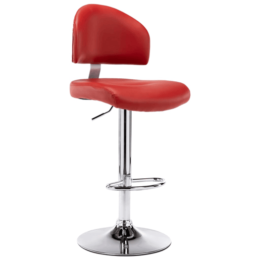 vidaXL Bancos de bar 2 pcs couro artificial vermelho tinto
