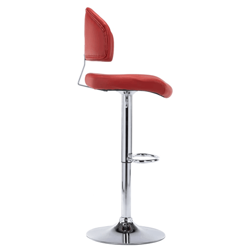 vidaXL Bancos de bar 2 pcs couro artificial vermelho tinto