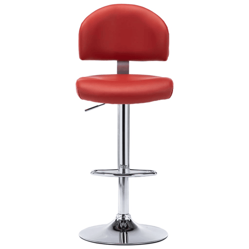 vidaXL Bancos de bar 2 pcs couro artificial vermelho tinto