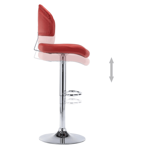 vidaXL Bancos de bar 2 pcs couro artificial vermelho tinto