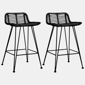 vidaXL Cadeiras de bar 2 pcs vime preto