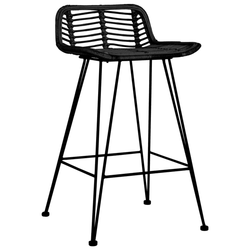 vidaXL Cadeiras de bar 2 pcs vime preto