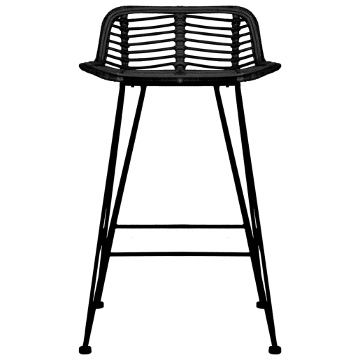 vidaXL Cadeiras de bar 2 pcs vime preto