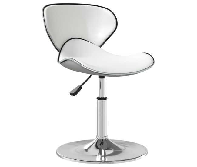 Vidaxl taburete de cocina cuero sintético blanco