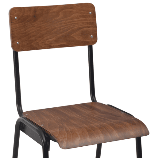 vidaXL Bancos de bar 2 pcs madeira compensada maciça e aço castanho vidaXL Bancos de bar 2 pcs madeira compensada maciça e aço castanho