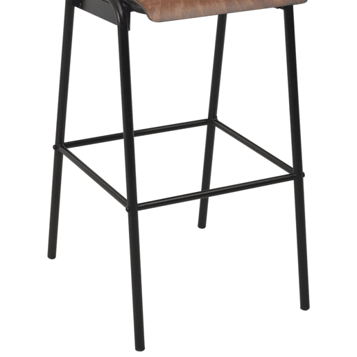 vidaXL Bancos de bar 2 pcs madeira compensada maciça e aço castanho vidaXL Bancos de bar 2 pcs madeira compensada maciça e aço castanho