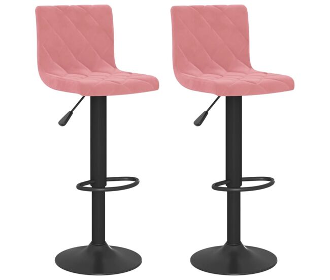 Vidaxl taburetes de cocina 2 unidades terciopelo rosa
