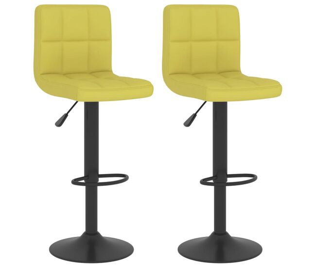 Vidaxl taburetes de cocina 2 unidades tela verde