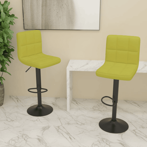 vidaXL Bancos de bar 2 pcs tecido verde vidaXL Bancos de bar 2 pcs tecido verde