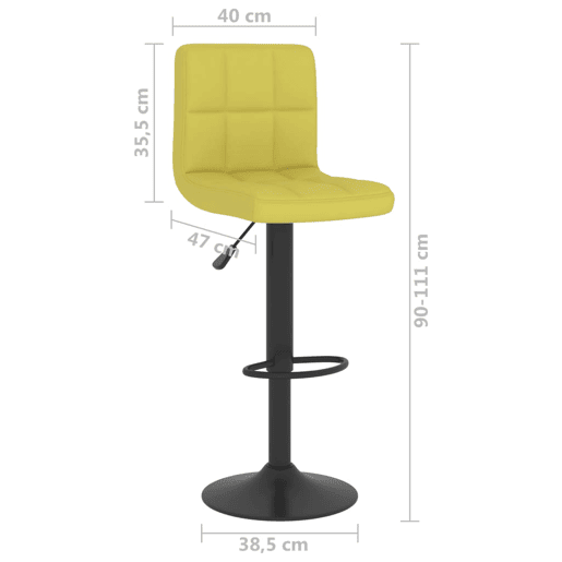 vidaXL Bancos de bar 2 pcs tecido verde vidaXL Bancos de bar 2 pcs tecido verde