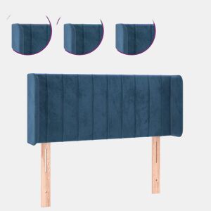 vidaXL Cabeceira de cama c luzes LED veludo 93x16x7888cm azul-escuro