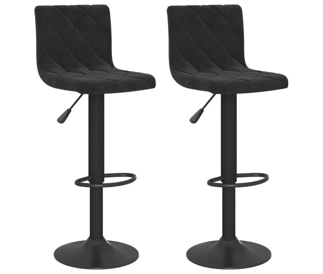 Vidaxl taburetes de cocina 2 unidades terciopelo negro