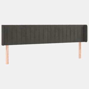 vidaXL Cabeceira cama c luzes LED veludo 163x16x7888cm cinza-escuro