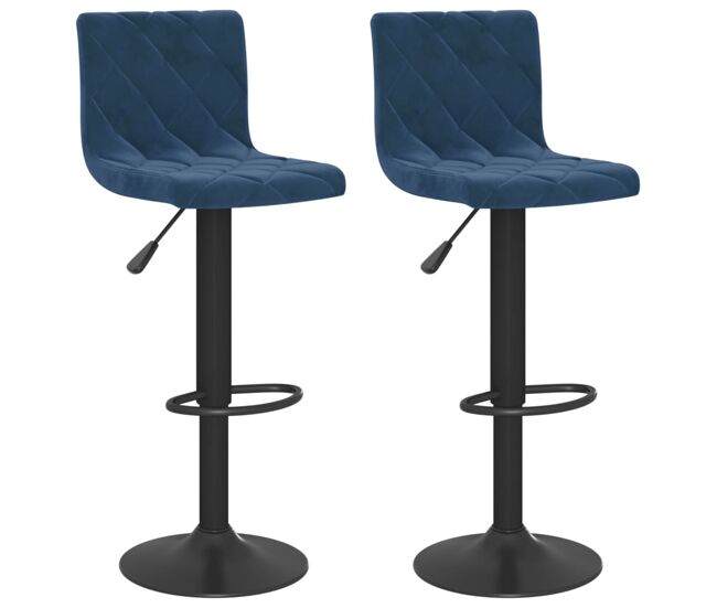 Vidaxl taburetes de cocina 2 unidades terciopelo azul