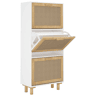 vidaXL Sapateira 52x25x115 cm derivados de madeiravime natural branco