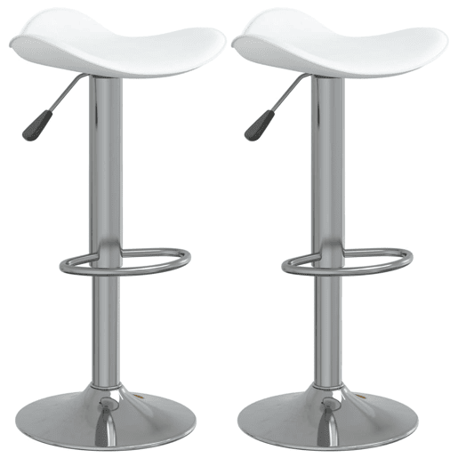 vidaXL Bancos de bar 2 pcs aço cromado e couro artificial branco