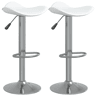 vidaXL Bancos de bar 2 pcs aço cromado e couro artificial branco