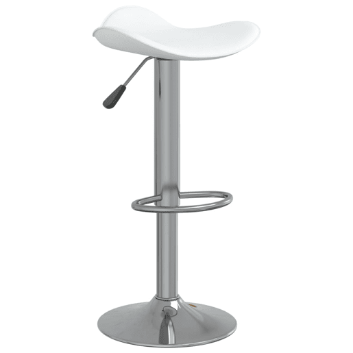 vidaXL Bancos de bar 2 pcs aço cromado e couro artificial branco