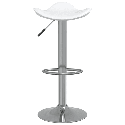vidaXL Bancos de bar 2 pcs aço cromado e couro artificial branco