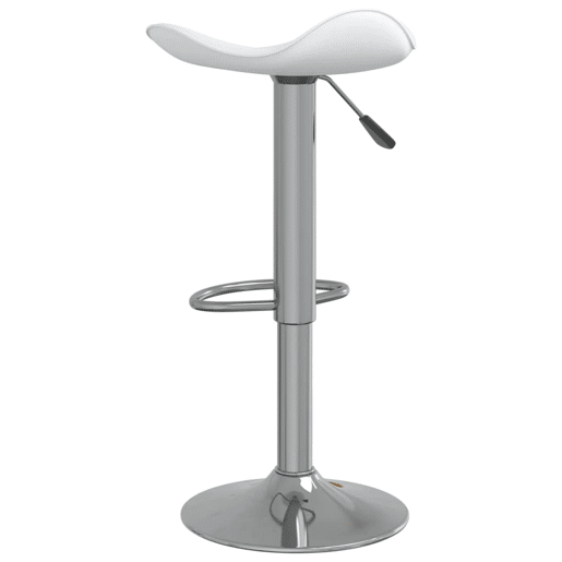 vidaXL Bancos de bar 2 pcs aço cromado e couro artificial branco