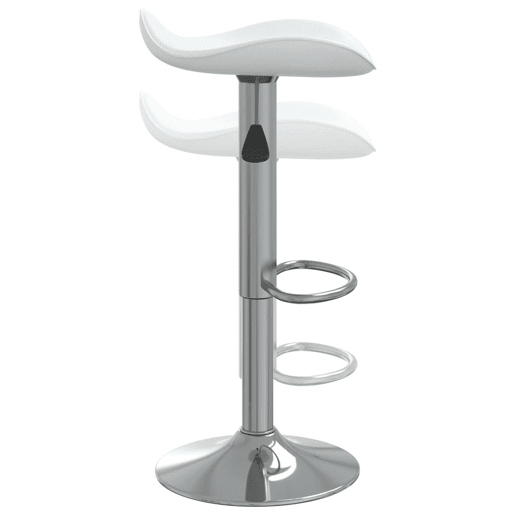 vidaXL Bancos de bar 2 pcs aço cromado e couro artificial branco