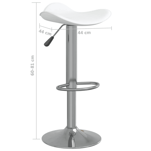 vidaXL Bancos de bar 2 pcs aço cromado e couro artificial branco