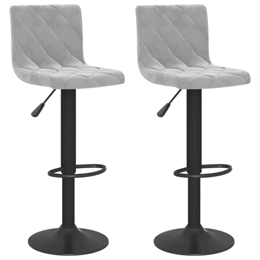 vidaXL Bancos de bar 2 pcs veludo cinzento-claro