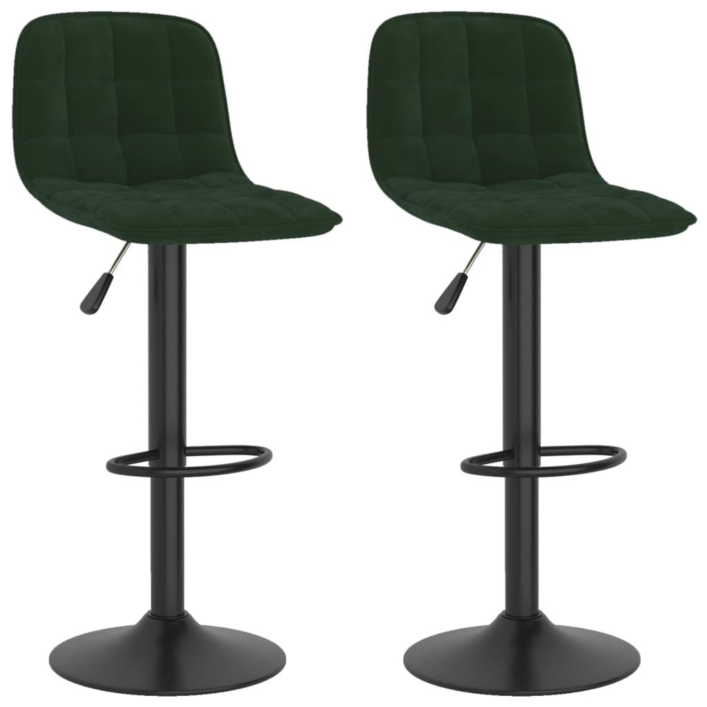 Vidaxl taburetes de cocina 2 unidades terciopelo verde oscuro