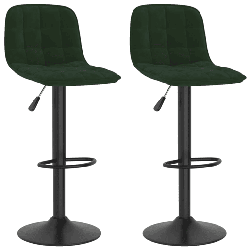 vidaXL Bancos de bar 2 pcs veludo verde-escuro vidaXL Bancos de bar 2 pcs veludo verde-escuro