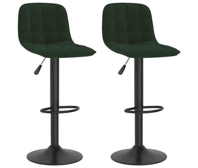 Vidaxl taburetes de cocina 2 unidades terciopelo verde oscuro