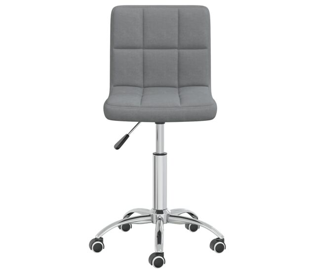 Vidaxl silla de comedor giratoria tela gris claro